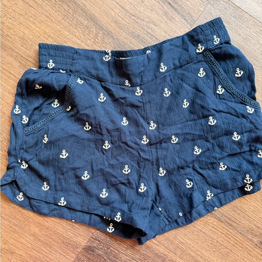 Roxy Navy Blue Anchor Print Women Shorts